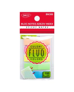 Bloc notes adeziv index plastic 5 cul 45x12 DACO