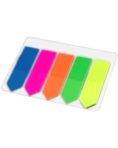 Notite adezive index din hartie, sageata, 45x12 mm, set 5x25 file color, Shine A