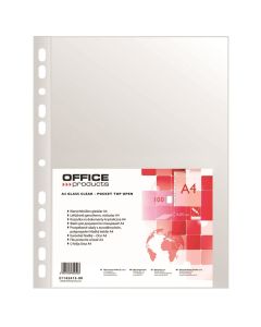 Folie protectie OFFICE Products, A4, cristal, 50 microni, 100 file/set