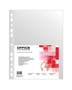 Folie protectie pentru documente A4, 40 microni, 100/set, Office Products - transparenta