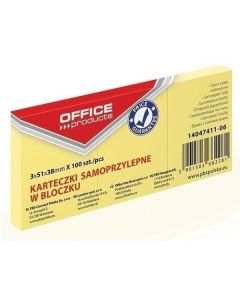 Notite adezive 38x51, OFFICE Products, galben pal, 100 file