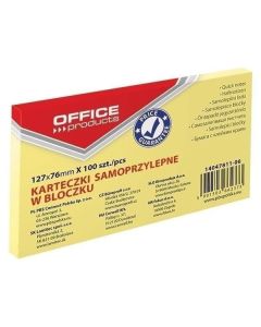 Notite adezive 76x127, OFFICE Products, galben pal, 100 file