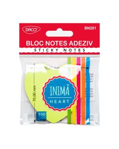 Bloc notes adeziv inima DACO