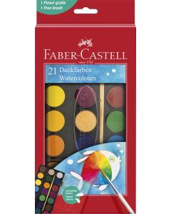 Acuarele 21 culori 30mm + pensula 2023 FABER-CASTELL