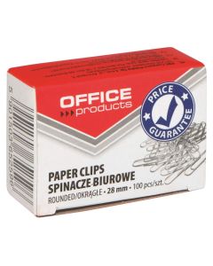 Agrafe metalice 28mm OFFICE Products, rotunjite, 100 buc/cutie