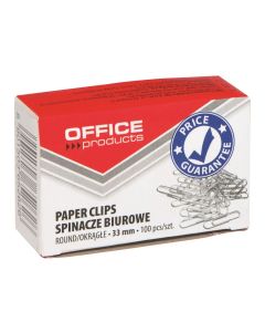 Agrafe metalice 33mm OFFICE Products, rotunjite, 100 buc/cutie