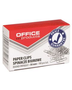 Agrafe metalice 50mm OFFICE Products, rotunjite, 100 buc/cutie