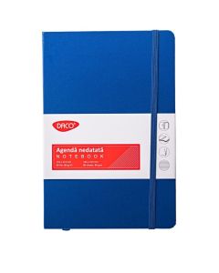 Agenda notebook A5, 80 file, albastru, DACO