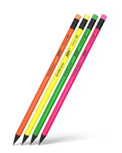 Creion grafit HB ErichKrause, cu radiera, corp neon