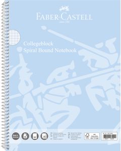 Caiet spira A4 80 file 90 gr aritmetica coperta carton Bleu Sky FABER-CASTELL