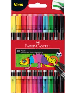 Carioca 10 culori 2 capete culori neon FABER-CASTELL