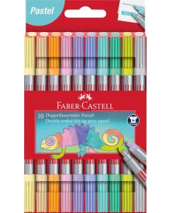 Carioca 10 culori pastel 2 capete FABER-CASTELL