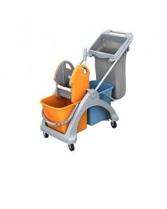 Carucior de curatenie 2 galeti de 25l+storcator+suport sac 120l-plastic Trolley TSK, SPLAST