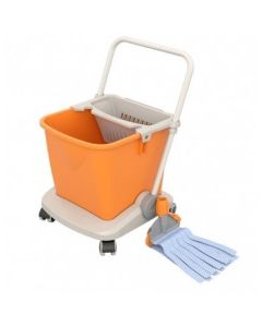 Carucior de curatenie cu galeata 25l+storcator+mop franjuri-plastic Trolley Mikro II, SPLAST