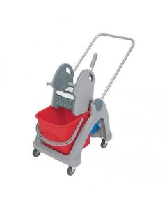 Carucior de curatenie cu galeata rosie 25 l+storcator-Single Plastic Trolley, SPLAST