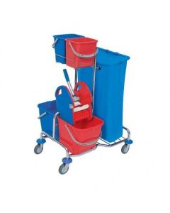 Carucior de curatenie multifunctional 2 galeti 20l+storcator+2 galeti 6l+suport sac 120l-roll Mop, SPLAST