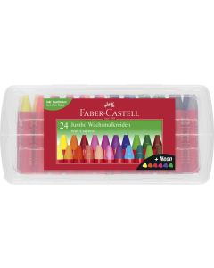 Creioane cerate 24 culori Jumbo cutie plastic FABER-CASTELL