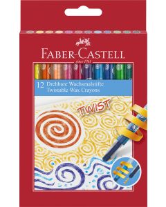 Creioane cerate retractabile 12 culori FABER-CASTELL
