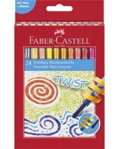 Creioane cerate retractabile 24 culori FABER-CASTELL