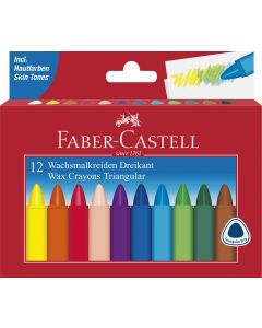 Creioane cerate triunghiulare 12 culori FABER-CASTELL