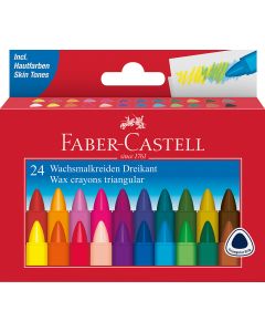 Creioane cerate triunghiulare 24 culori FABER-CASTELL
