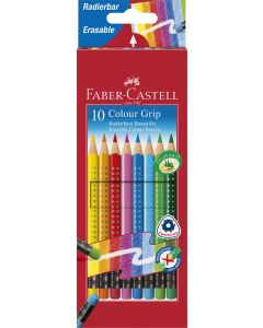 Creioane Colorate 10 culori cu guma grip 2001 FABER-CASTELL