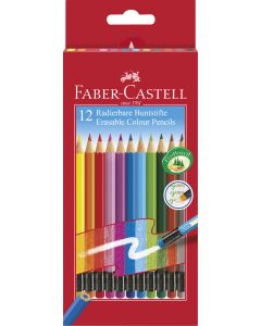 Creioane Colorate 12 culori cu guma ECO FABER-CASTELL