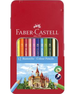 Creioane Colorate 12 culori cutie metal-2 FABER-CASTELL