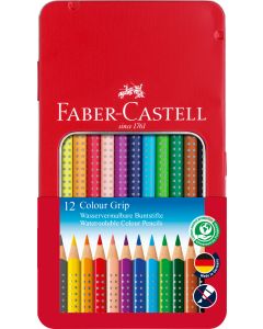 Creioane Colorate 12 culori cutie metal grip 2001 FABER-CASTELL