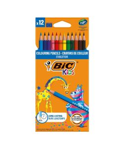 Creioane Colorate 12 culori Evolution BIC