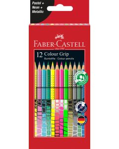 Creioane Colorate 12 culori speciale grip FABER-CASTELL