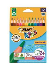 Creioane Colorate 12 culori triunghiulare Evolution BIC