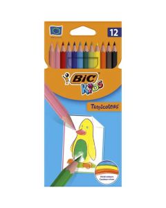 Creioane Colorate 12 culori TropiColors BIC