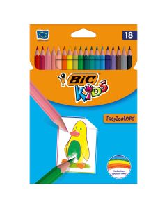 Creioane Colorate 18 culori TropiColors BIC