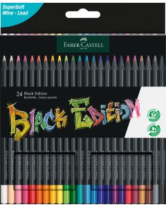 Creioane Colorate 24 culori Black edition FABER-CASTELL