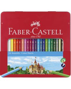 Creioane Colorate 24 culori cutie metal-2 FABER-CASTELL