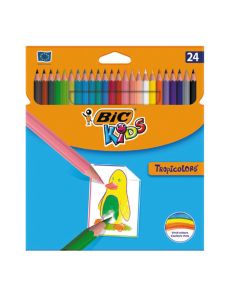 Creioane Colorate 24 culori TropiColors BIC