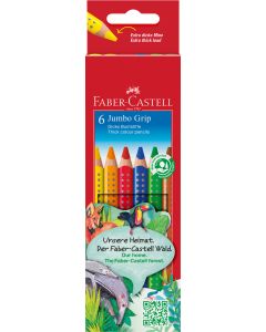 Creioane Colorate 6 culori Jumbo grip FABER-CASTELL
