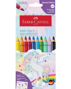 Creioane Colorate 8+2 culori Jumbo grip Unicorni FABER-CASTELL