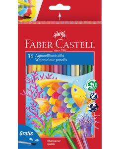 Creioane Colorate acuarela 36 buc + pensula FABER-CASTELL