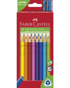 Creioane Colorate Jumbo 20 culori + ascutitoare FABER-CASTELL