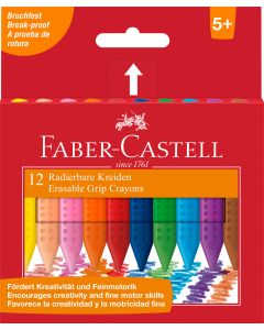 Creioane Colorate plastic 12 culori Grip FABER-CASTELL