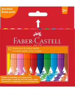 Creioane Colorate plastic 12 culori Jumbo Grip FABER-CASTELL