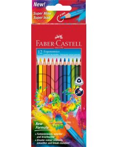 Creioane Colorate triunghiulare 12 culori ergonomics FABER-CASTELL