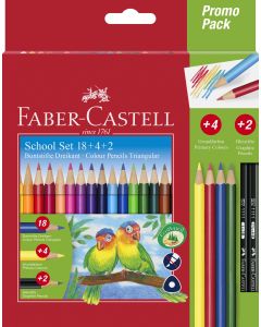 Creioane Colorate triunghiulare 18+4+2 promo FABER-CASTELL