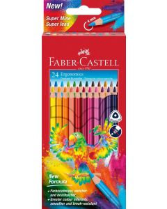 Creioane Colorate triunghiulare 24 culori Ergonomics FABER-CASTELL
