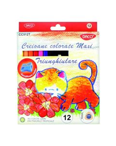 Creion color 12 culori Maxi triunghiular DACO