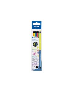 Creion color 6 culori bicolor Fluo-metal MILAN