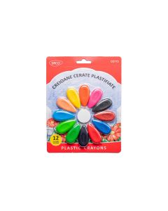 Creion color cerat 12 culori plastifiat DACO