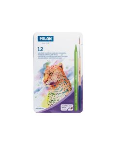 Creion grafit color solubil cutie metalica MILAN